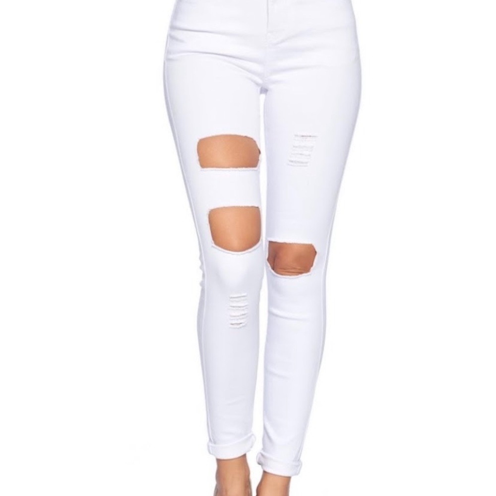 High waisted denim jean
